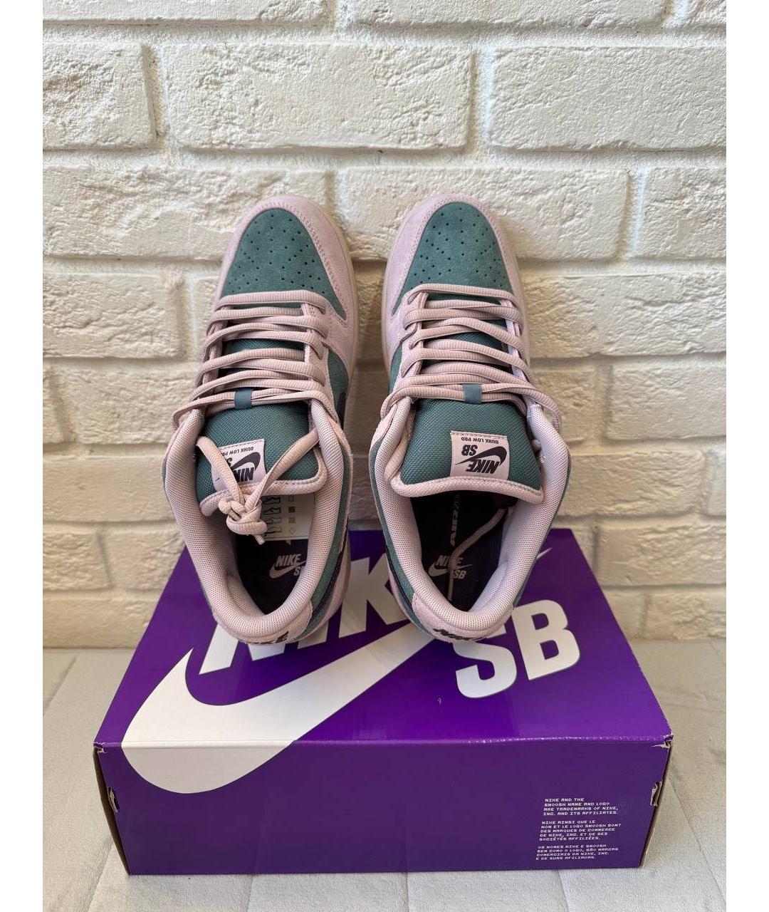 NIKE Розовые замшевые низкие кроссовки / кеды, фото 3
