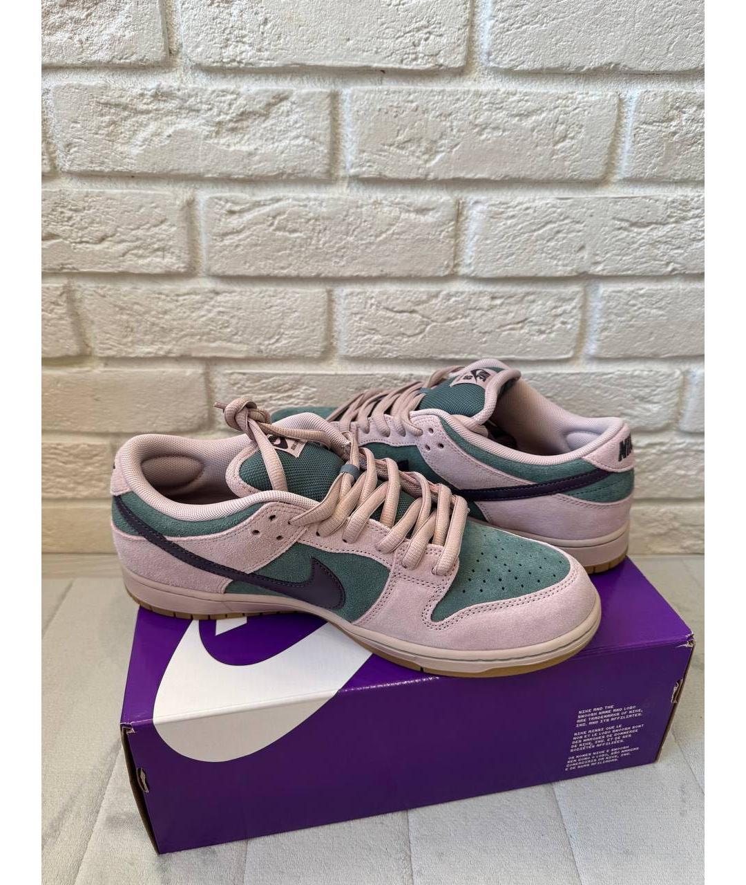 NIKE Розовые замшевые низкие кроссовки / кеды, фото 5