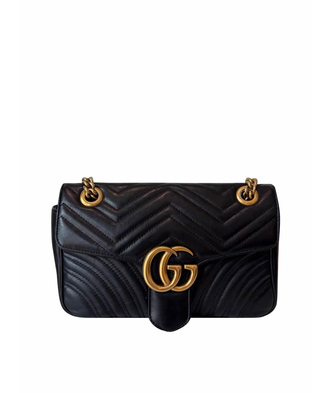 GUCCI Черная кожаная сумка через плечо, фото 1