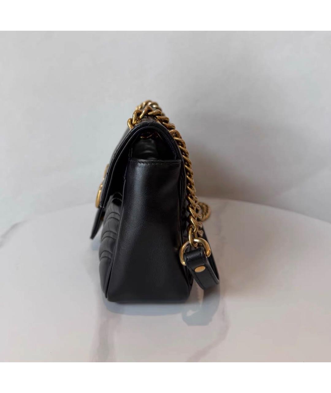 GUCCI Черная кожаная сумка через плечо, фото 4