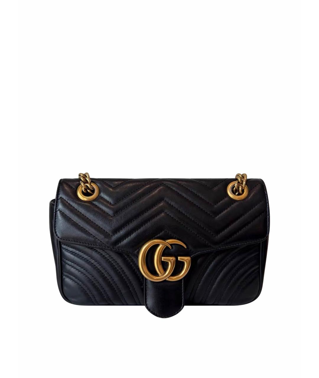 GUCCI Черная кожаная сумка через плечо, фото 7
