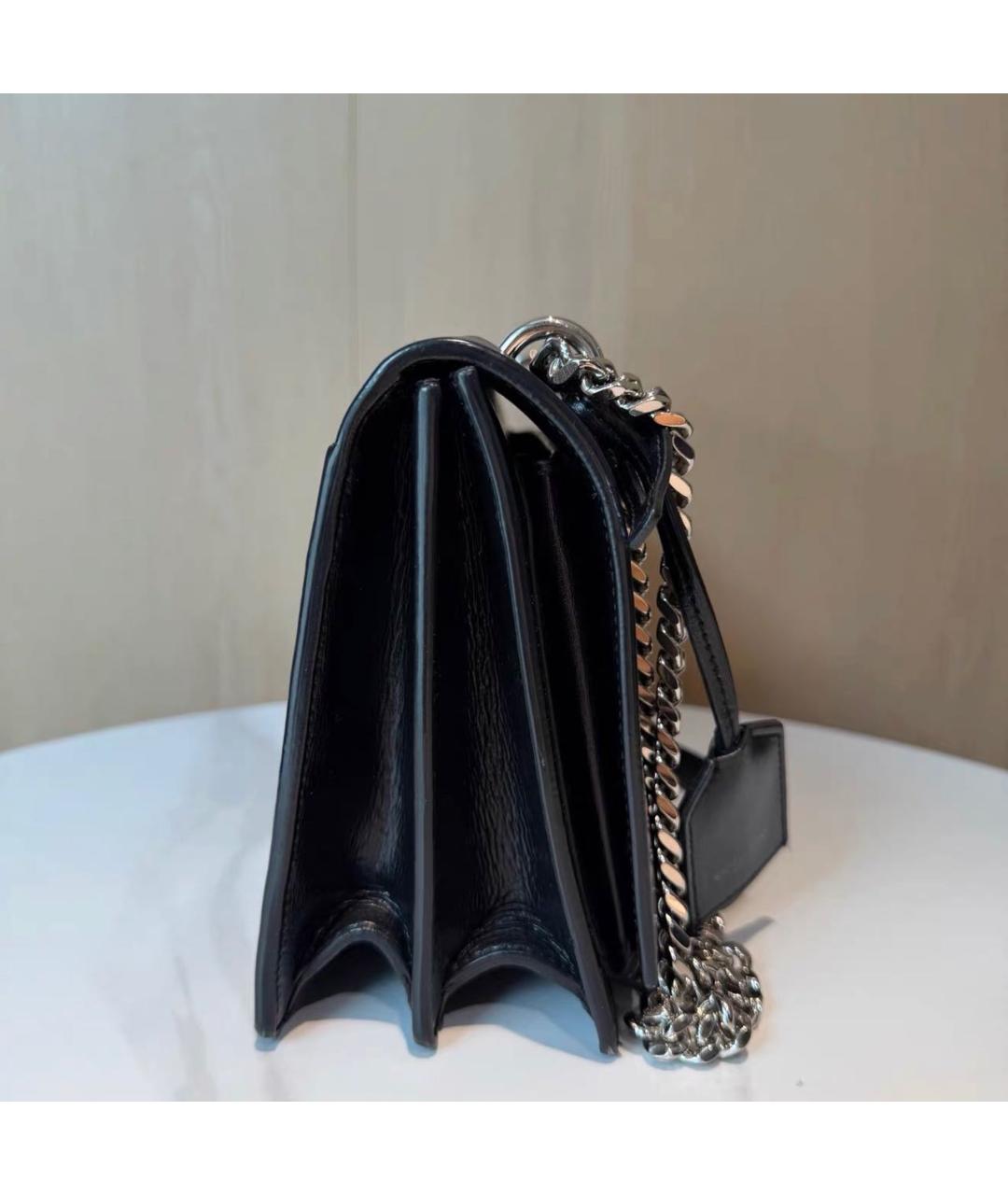 SAINT LAURENT Черная кожаная сумка через плечо, фото 3
