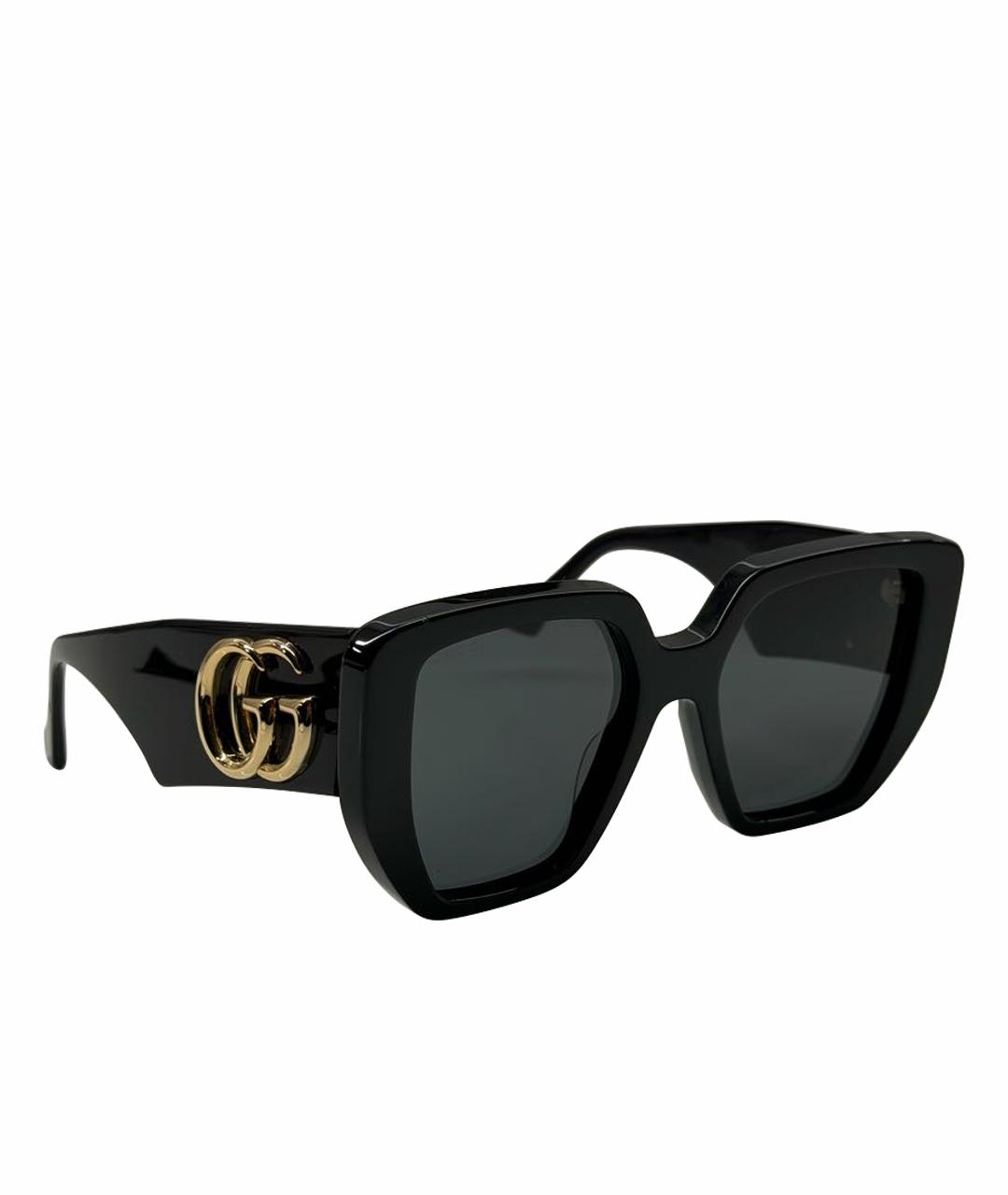 GUCCI Черные пластиковые солнцезащитные очки, фото 1