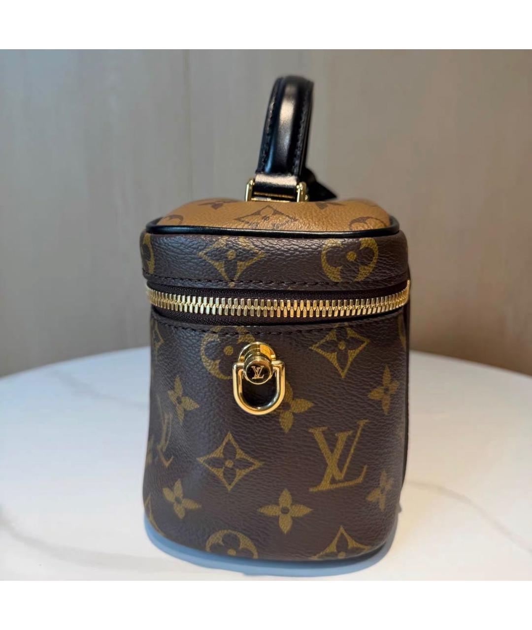 LOUIS VUITTON Коричневая кожаная сумка через плечо, фото 4