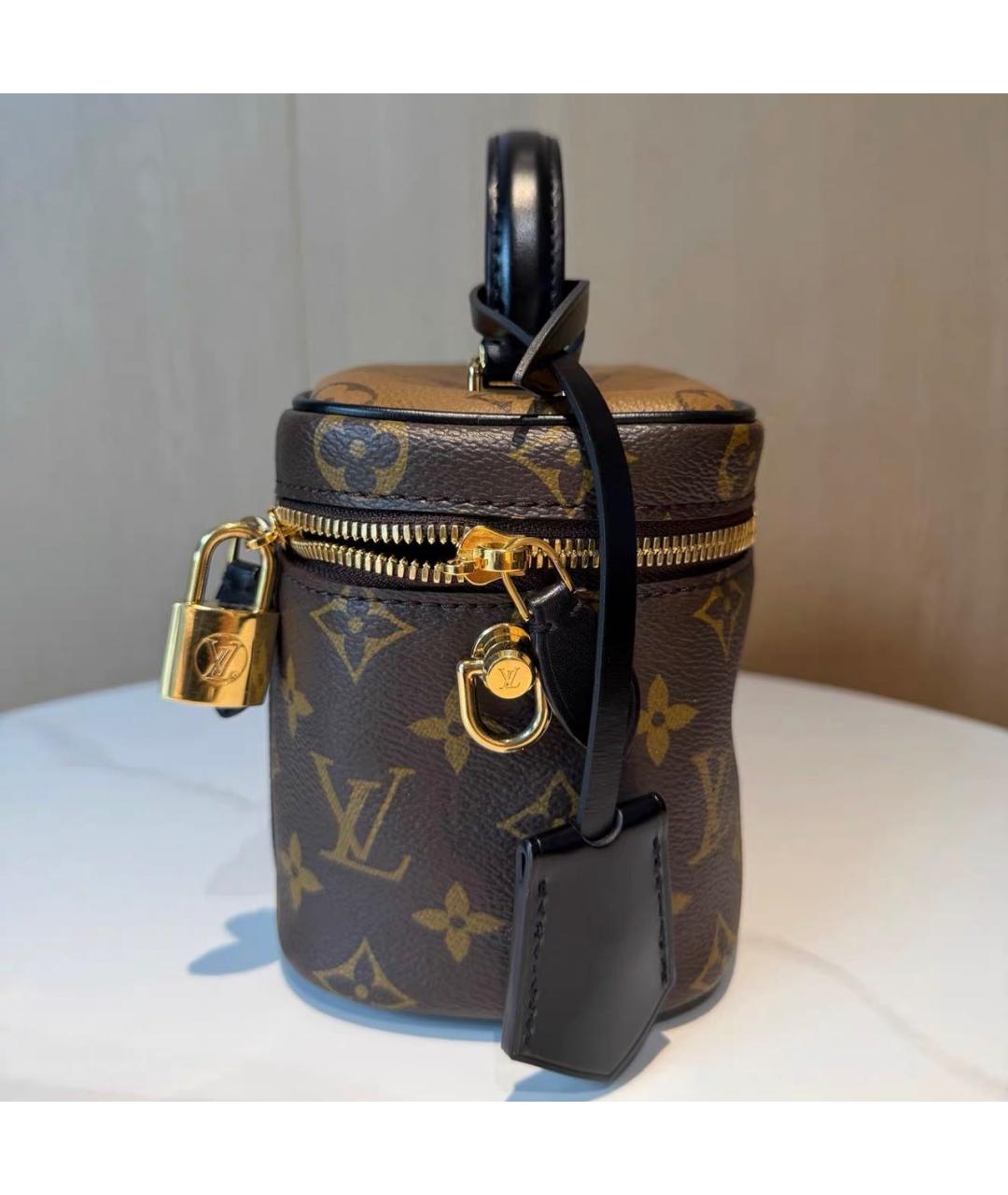 LOUIS VUITTON Коричневая кожаная сумка через плечо, фото 3