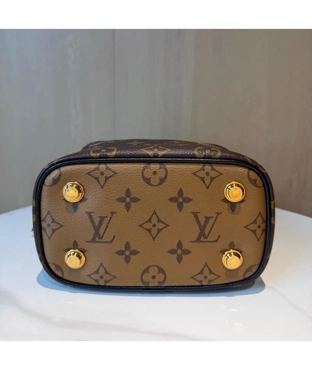 LOUIS VUITTON Коричневая кожаная сумка через плечо, фото 5
