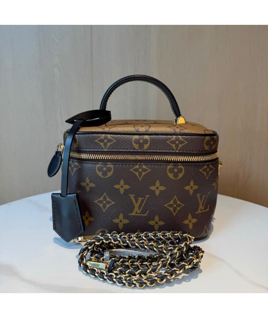 LOUIS VUITTON Коричневая кожаная сумка через плечо, фото 7