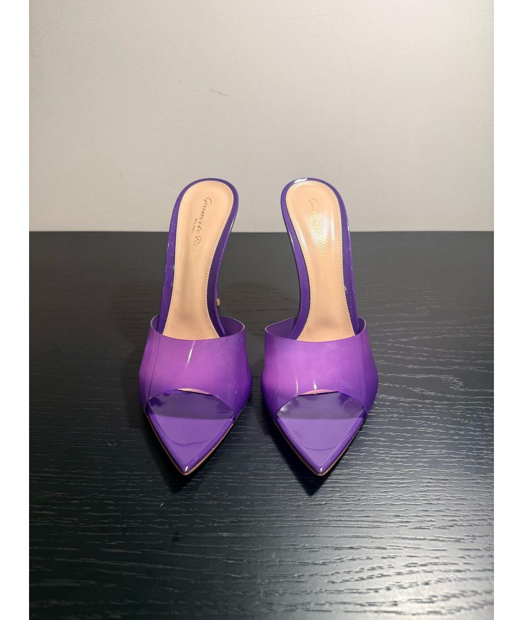 GIANVITO ROSSI Фиолетовые мюли из лакированной кожи, фото 2