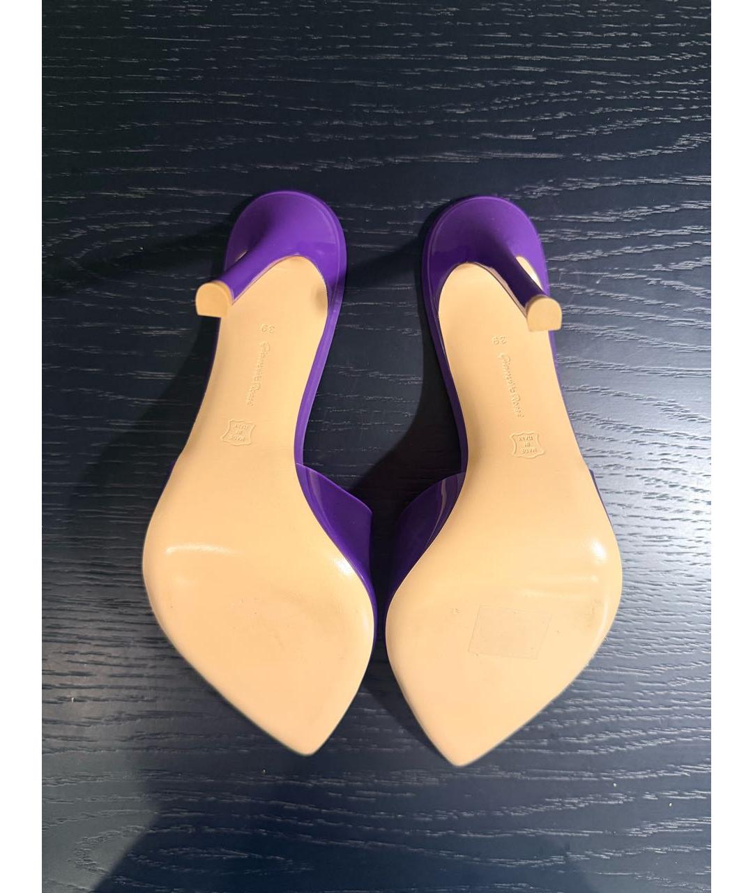 GIANVITO ROSSI Фиолетовые мюли из лакированной кожи, фото 5