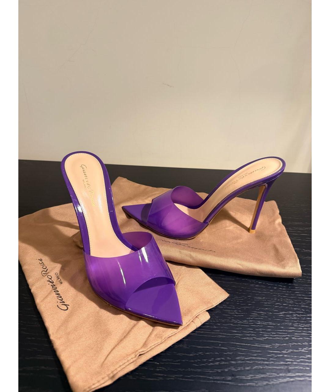 GIANVITO ROSSI Фиолетовые мюли из лакированной кожи, фото 8