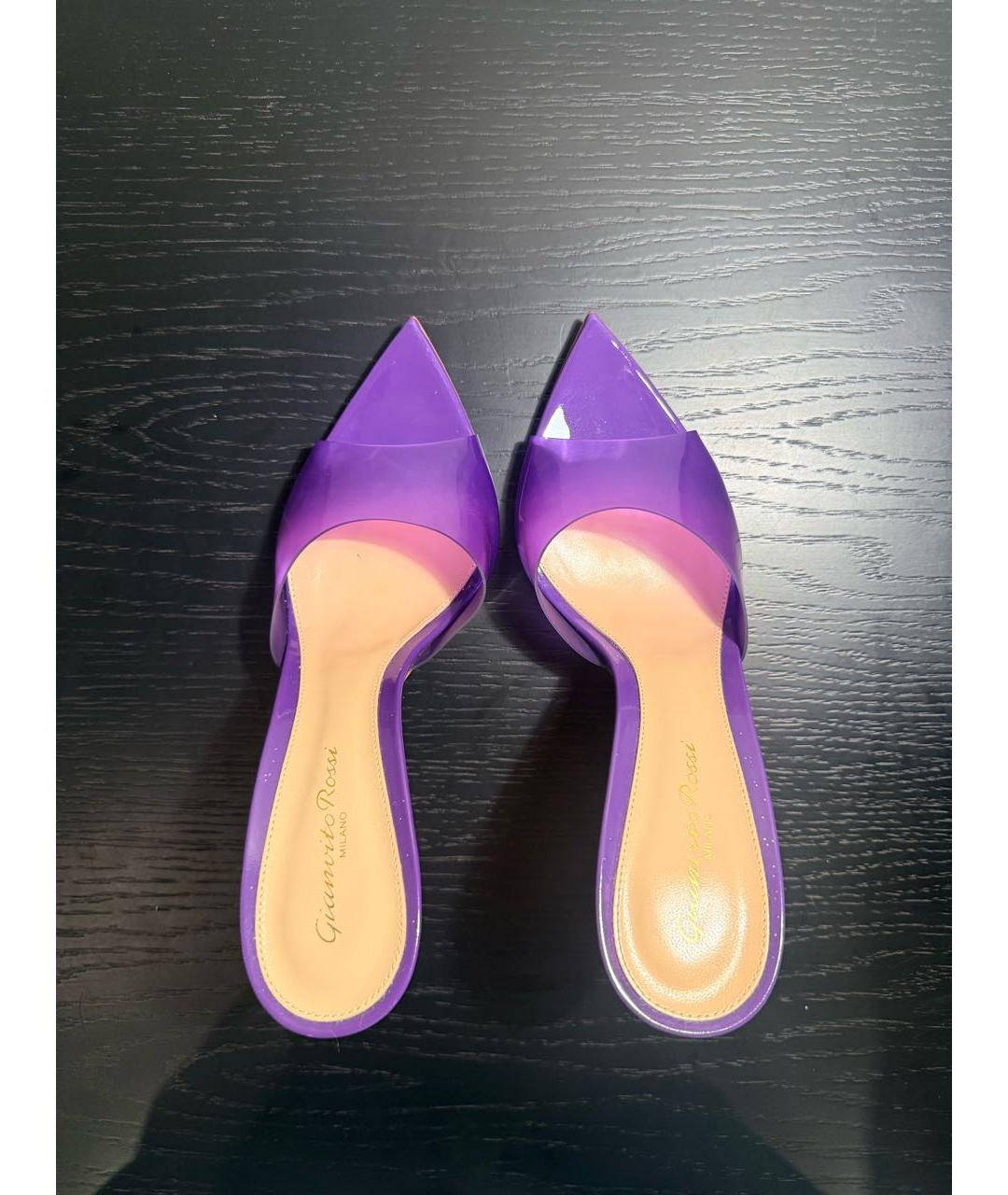 GIANVITO ROSSI Фиолетовые мюли из лакированной кожи, фото 3