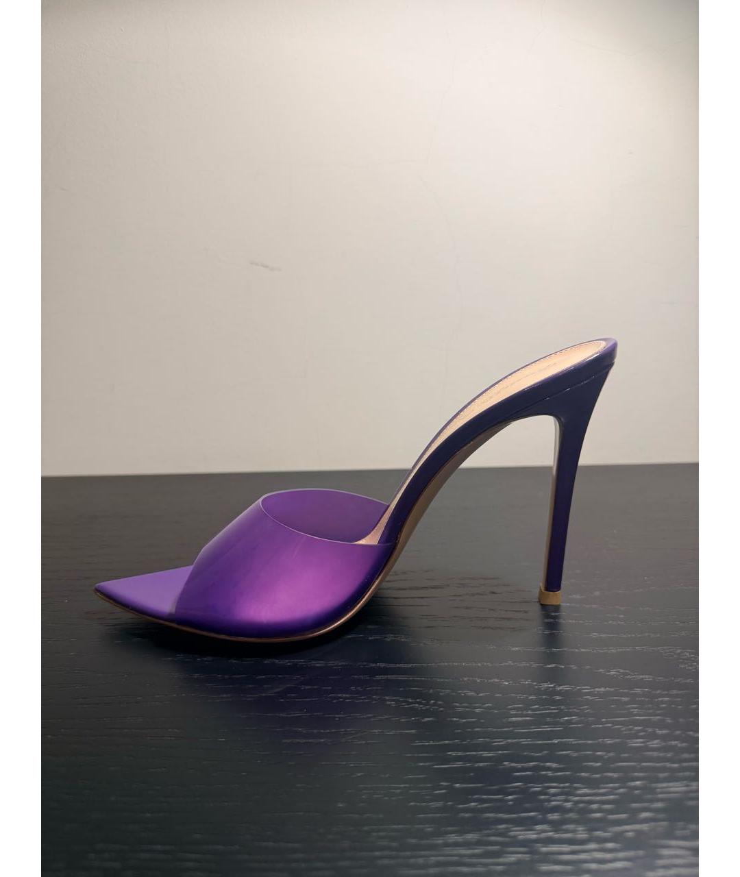 GIANVITO ROSSI Фиолетовые мюли из лакированной кожи, фото 9