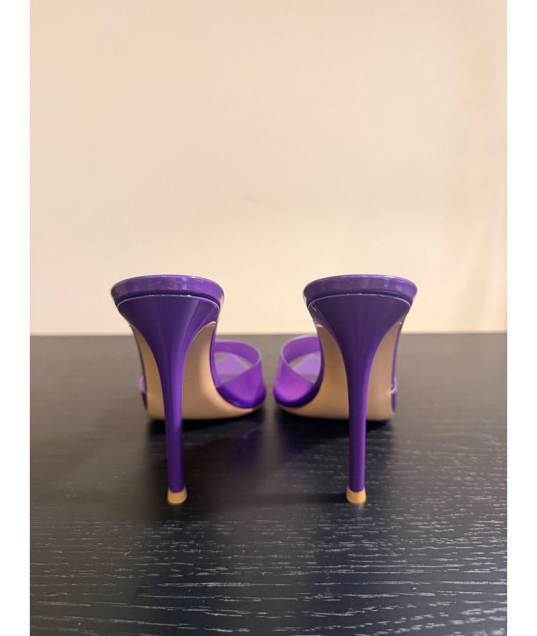 GIANVITO ROSSI Фиолетовые мюли из лакированной кожи, фото 4
