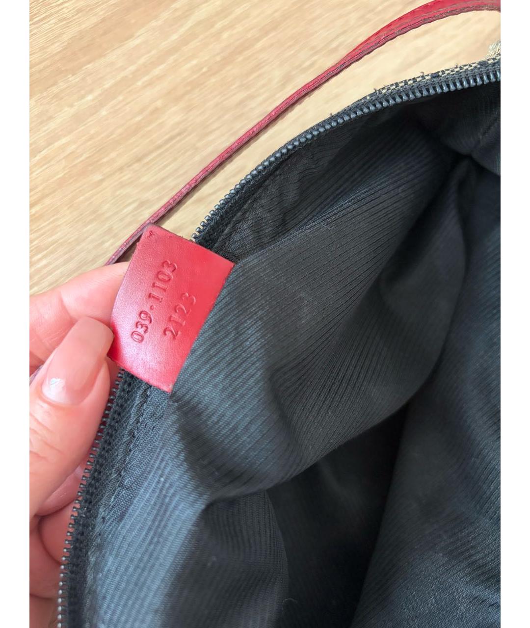 GUCCI Коричневая сумка с короткими ручками из канвы, фото 6