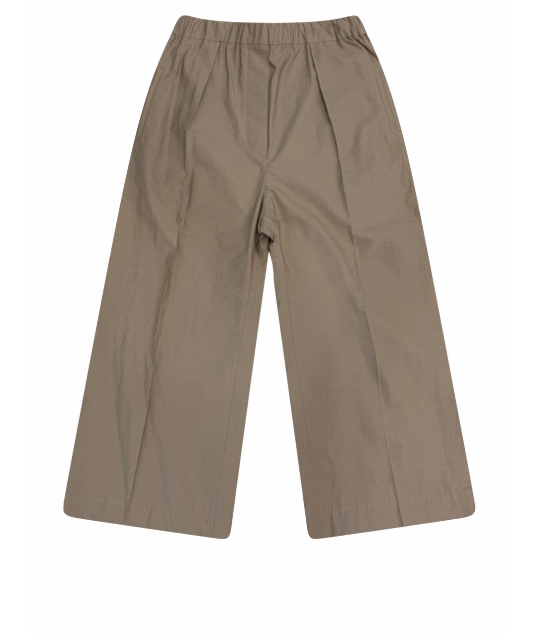 BRUNELLO CUCINELLI Бежевые хлопковые брюки широкие, фото 1