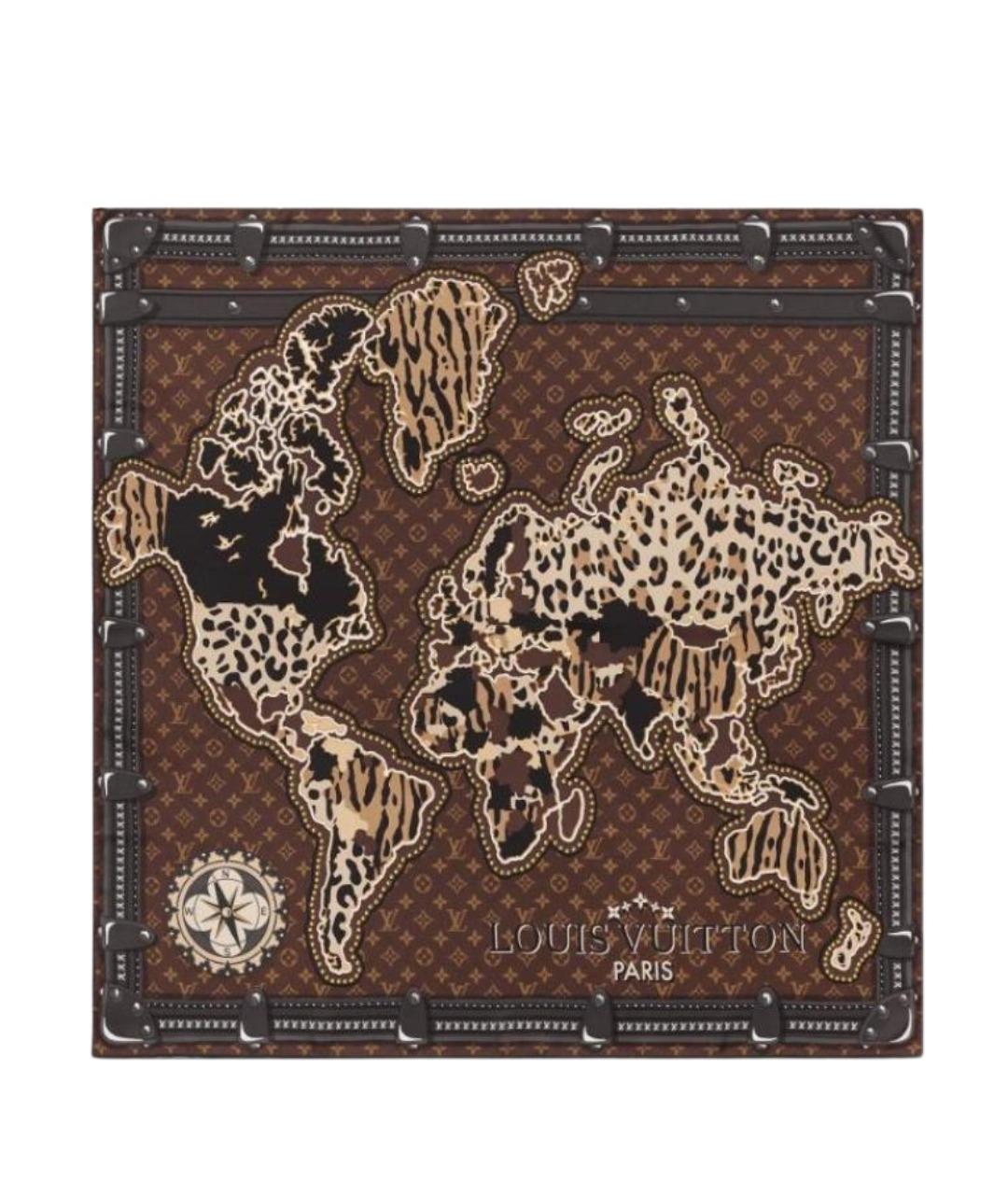 LOUIS VUITTON Коричневый шарф, фото 1