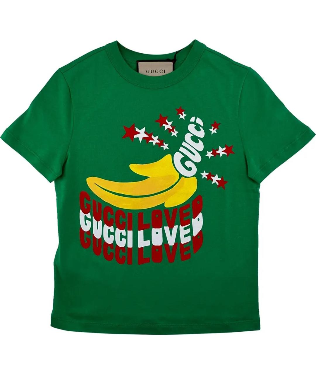 GUCCI Зеленая хлопковая футболка, фото 1