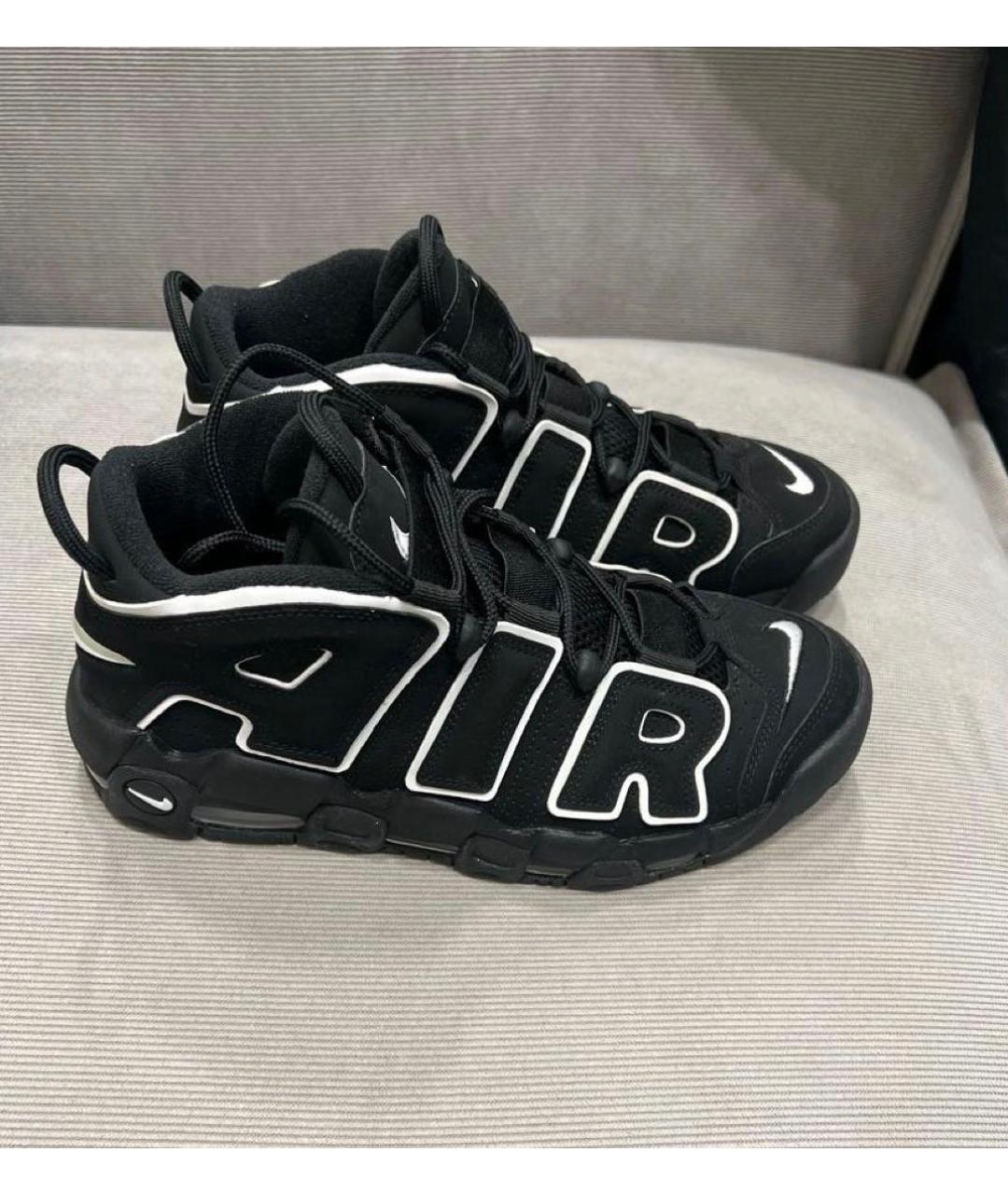 NIKE Черные кожаные высокие кроссовки / кеды, фото 3