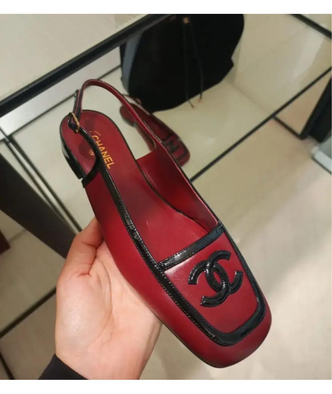 CHANEL Красные кожаные туфли, фото 3