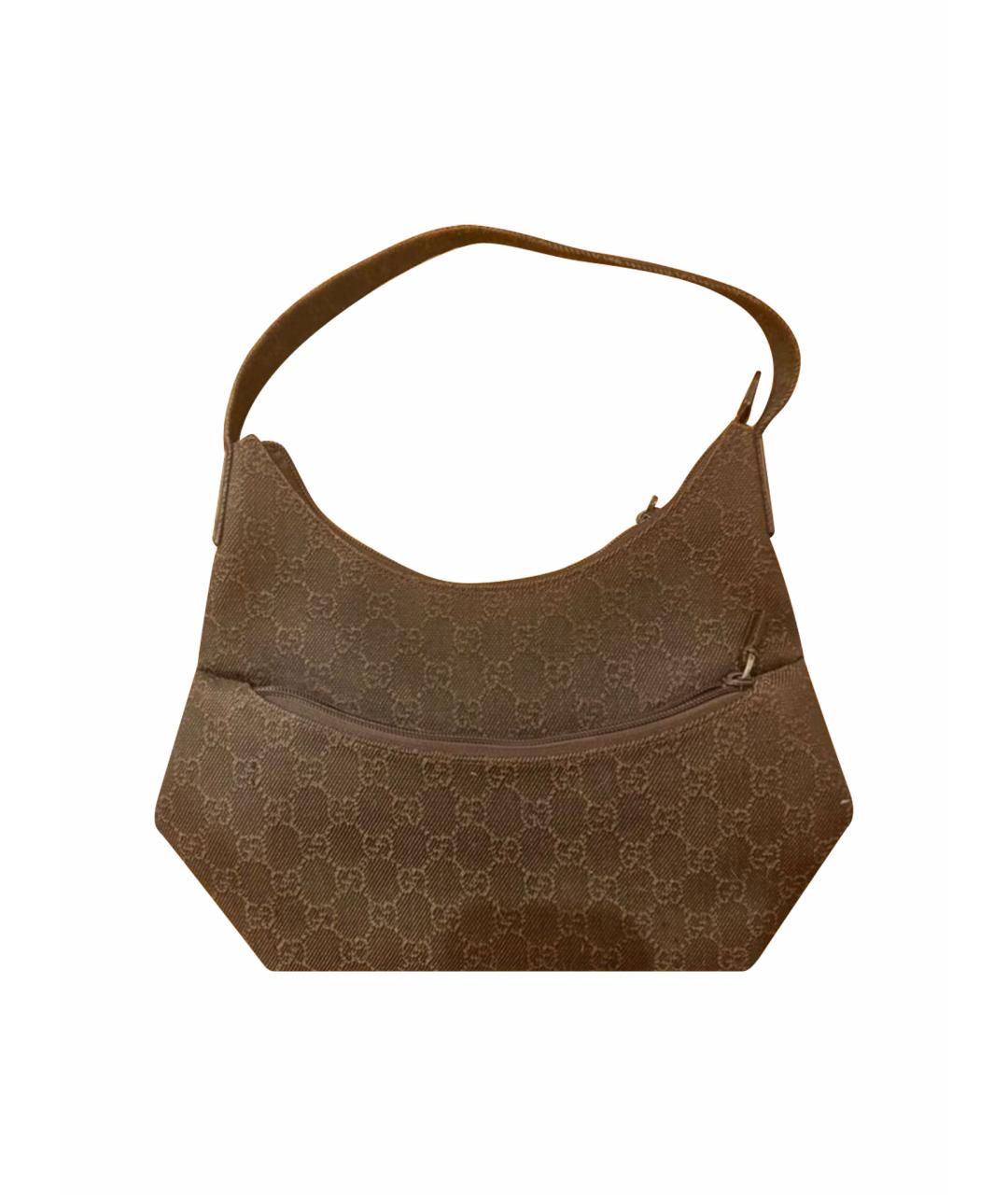 GUCCI Коричневая сумка через плечо из канвы, фото 1