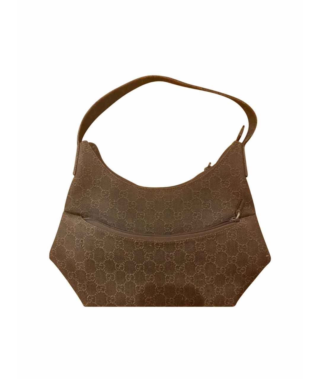 GUCCI Коричневая сумка через плечо из канвы, фото 5
