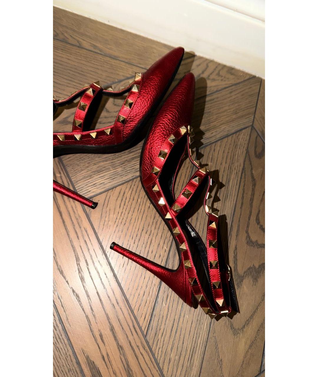 VALENTINO Красные кожаные туфли, фото 5