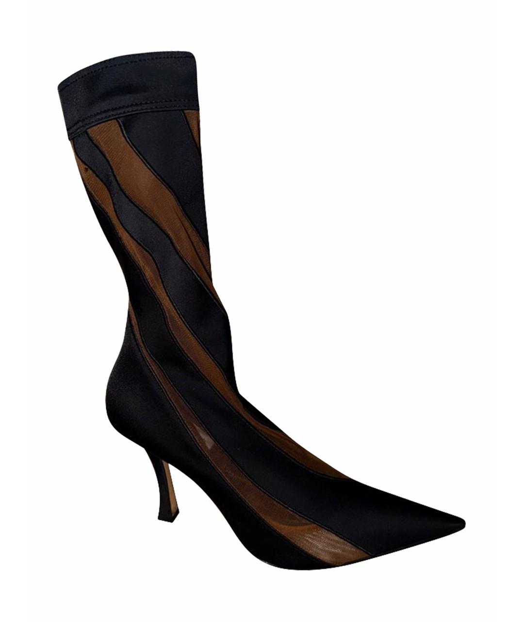 JIMMY CHOO Черные текстильные ботинки, фото 1