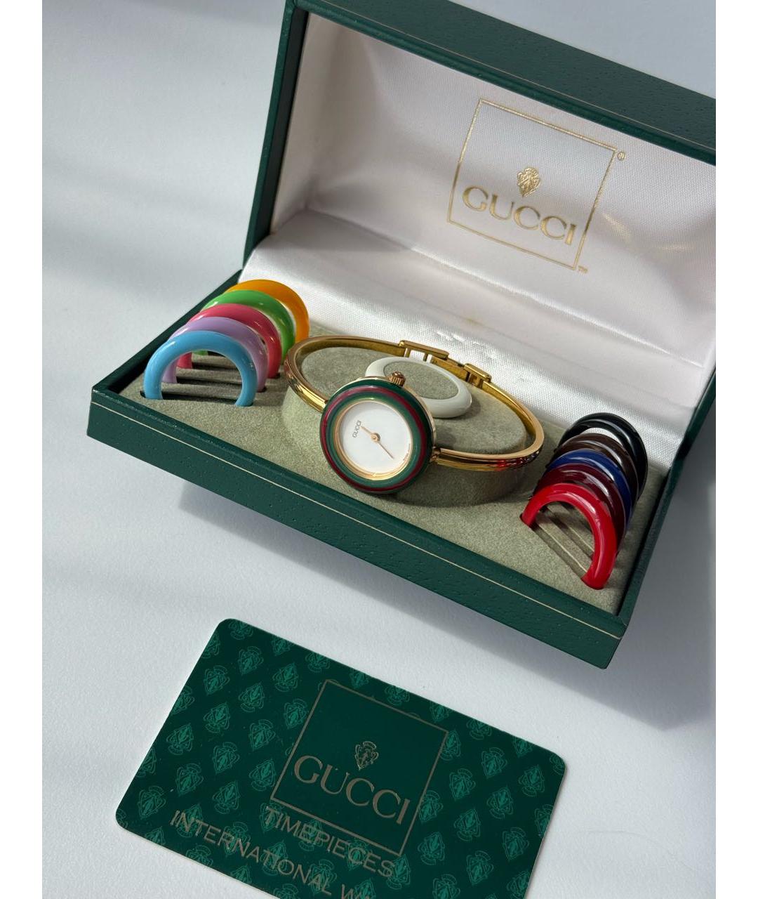 GUCCI Золотые латунные часы, фото 8