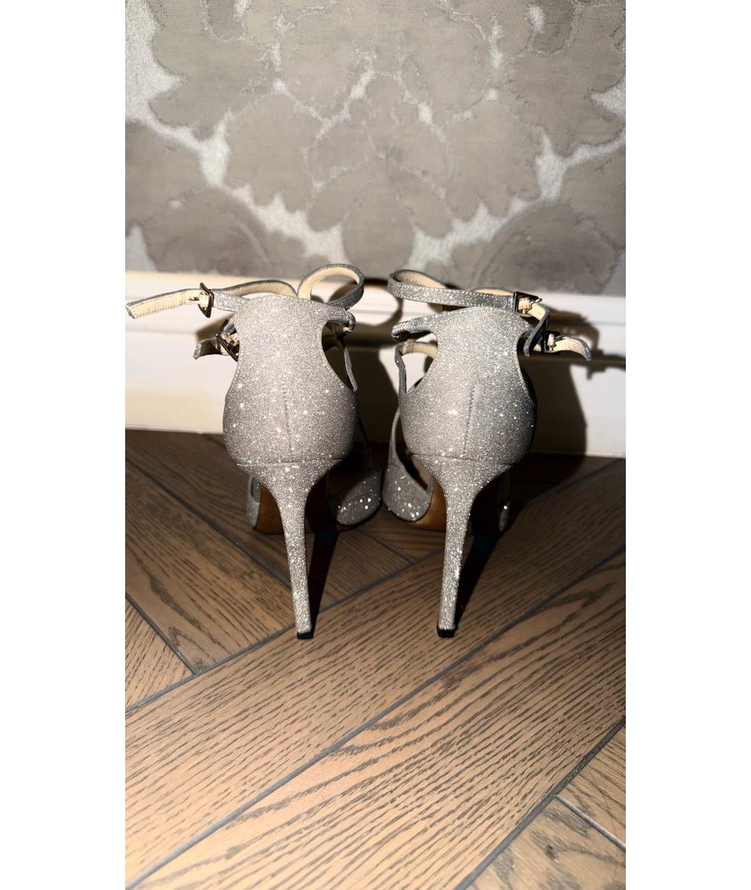 JIMMY CHOO Серебряные кожаные туфли, фото 4
