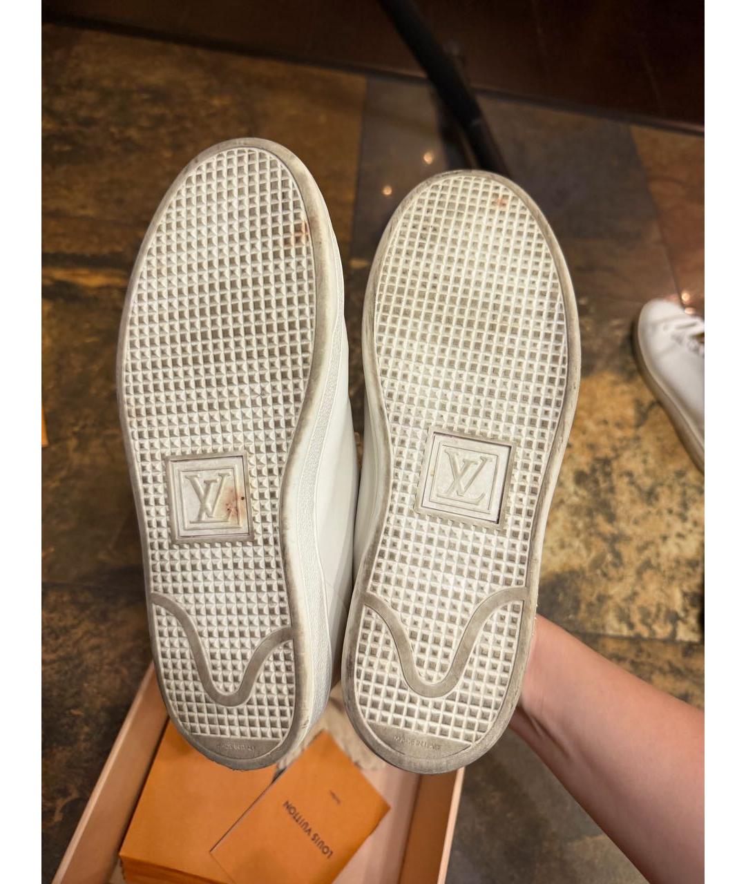 LOUIS VUITTON Белые кожаные кеды, фото 7