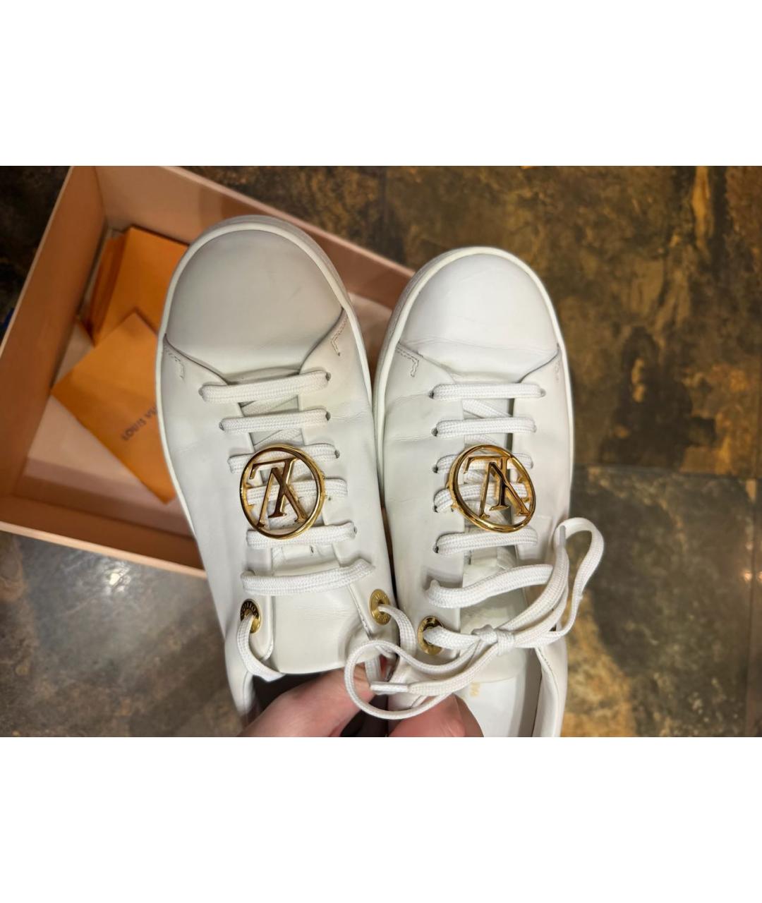 LOUIS VUITTON Белые кожаные кеды, фото 3