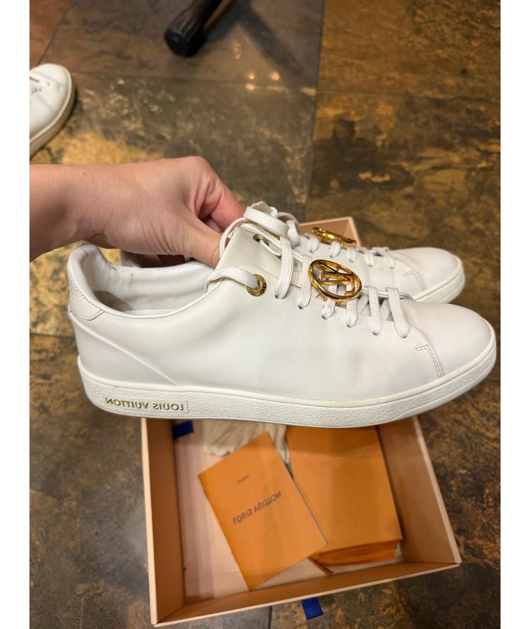 LOUIS VUITTON Белые кожаные кеды, фото 9