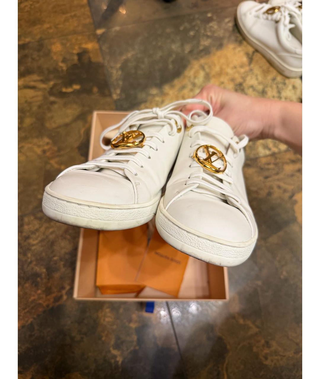 LOUIS VUITTON Белые кожаные кеды, фото 8