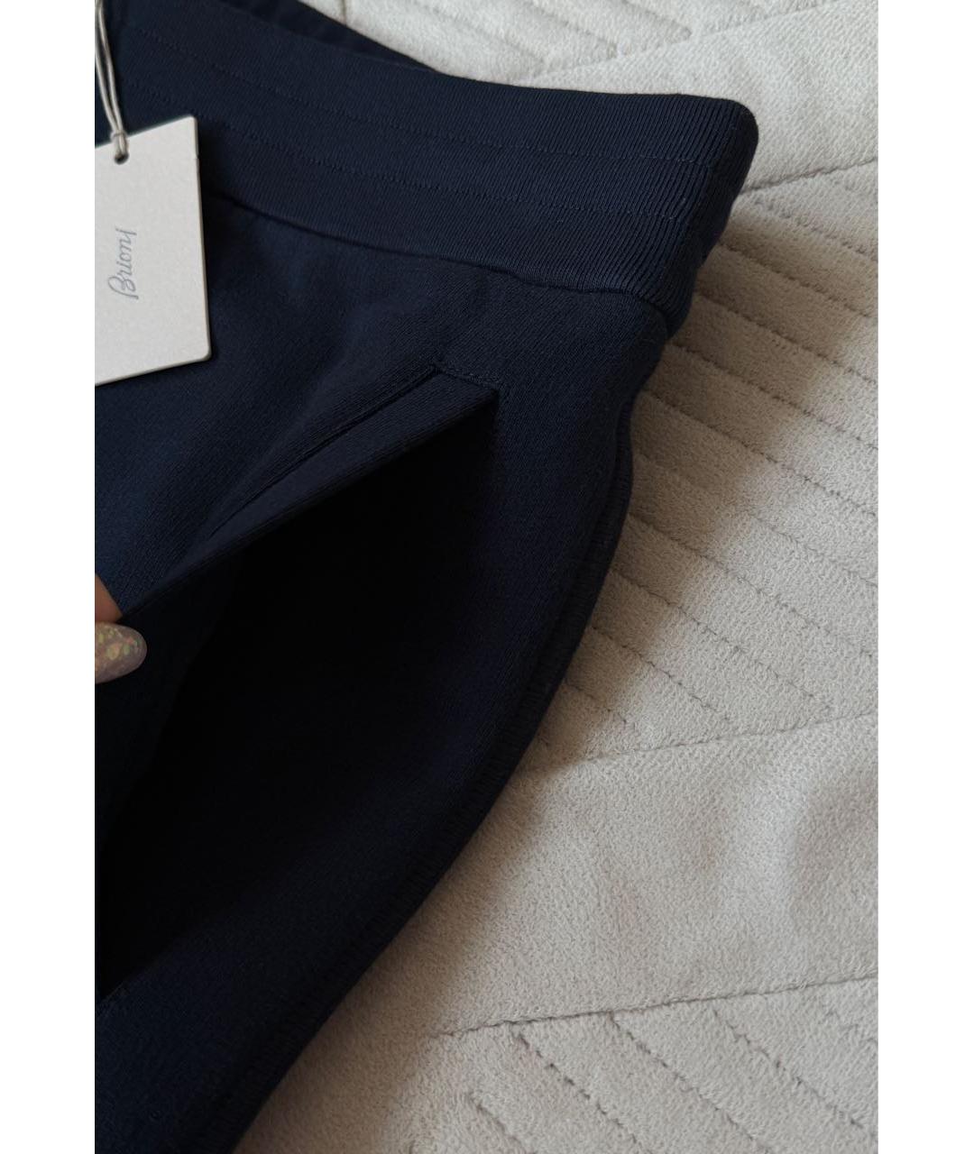 BRIONI Темно-синие хлопковые повседневные брюки, фото 6