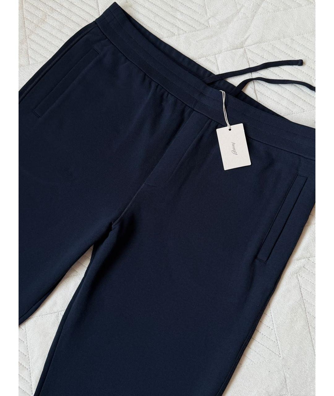 BRIONI Темно-синие хлопковые повседневные брюки, фото 5