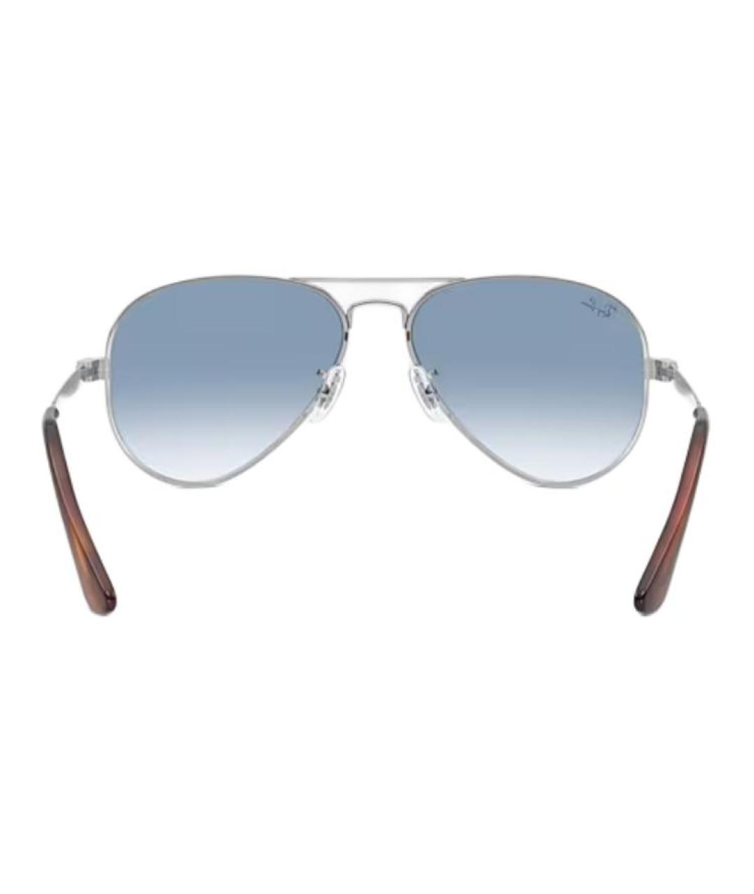RAY BAN Серебряные металлические солнцезащитные очки, фото 4