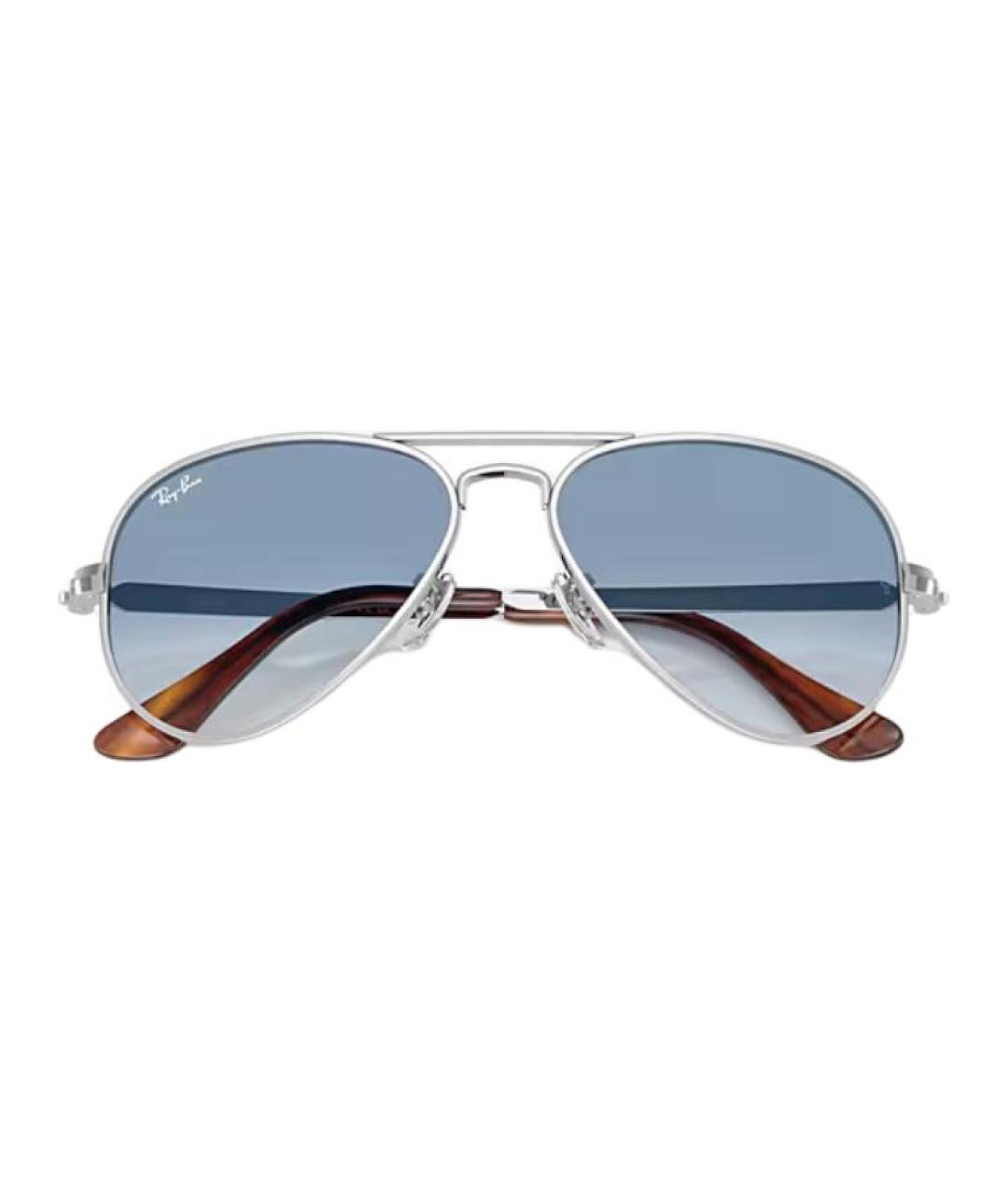 RAY BAN Серебряные металлические солнцезащитные очки, фото 5