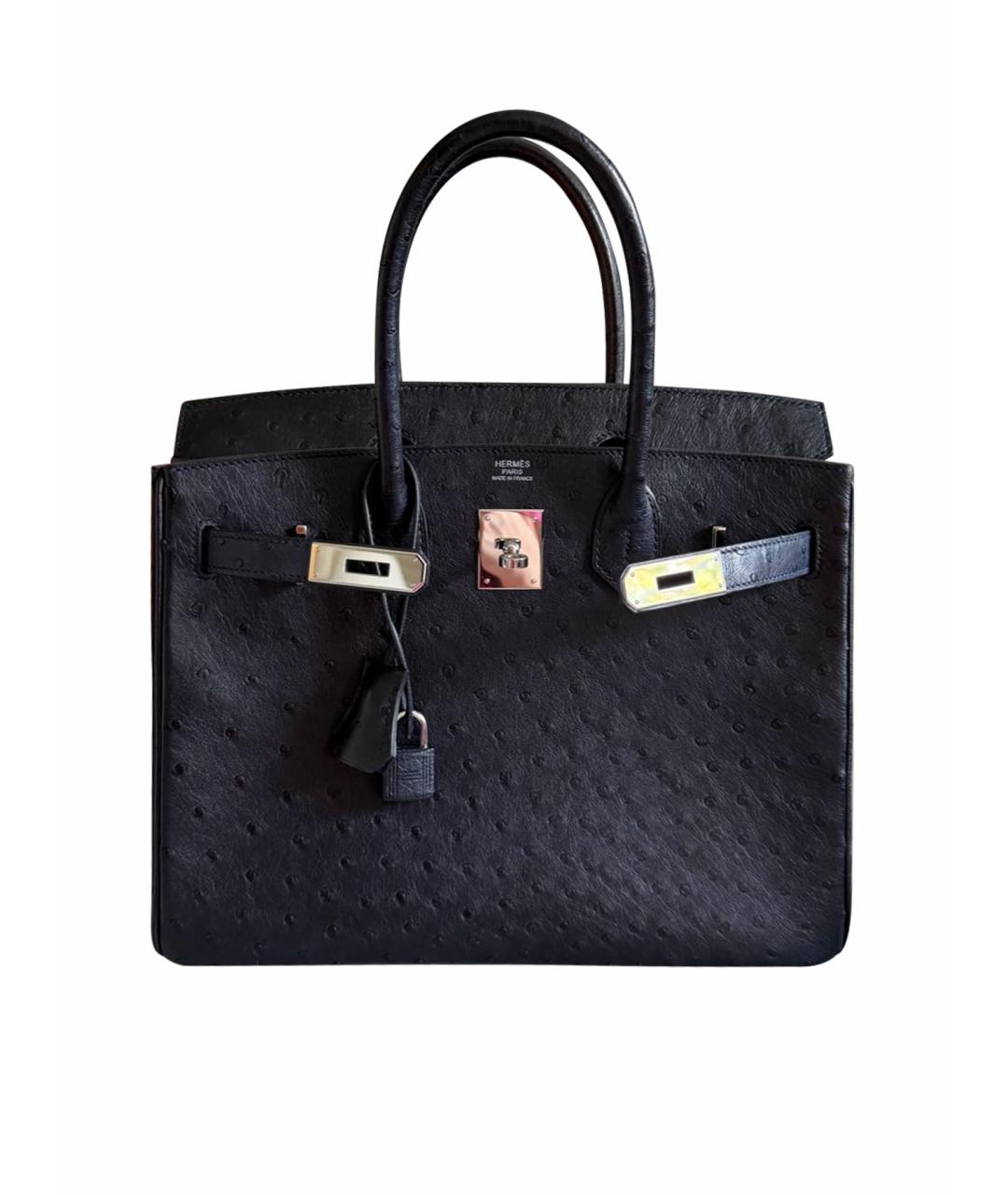 HERMES Сумка с короткими ручками из кожи страуса, фото 1