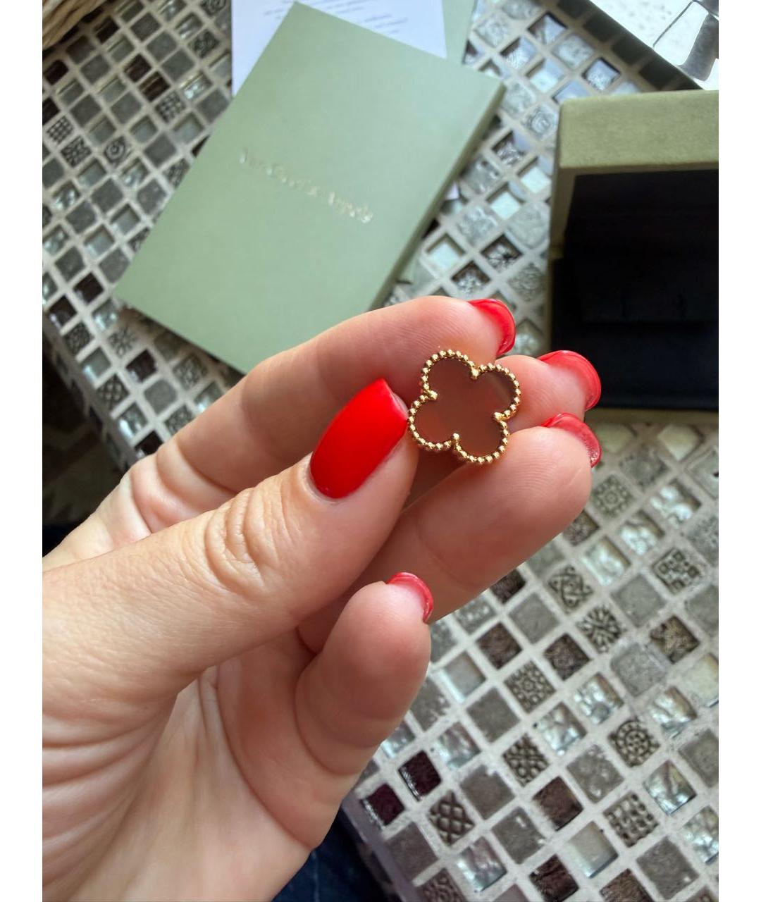 VAN CLEEF & ARPELS Бордовые серьги из розового золота, фото 5