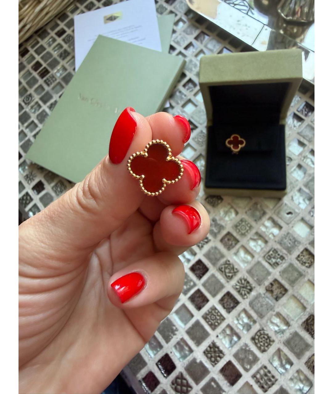 VAN CLEEF & ARPELS Бордовые серьги из розового золота, фото 3