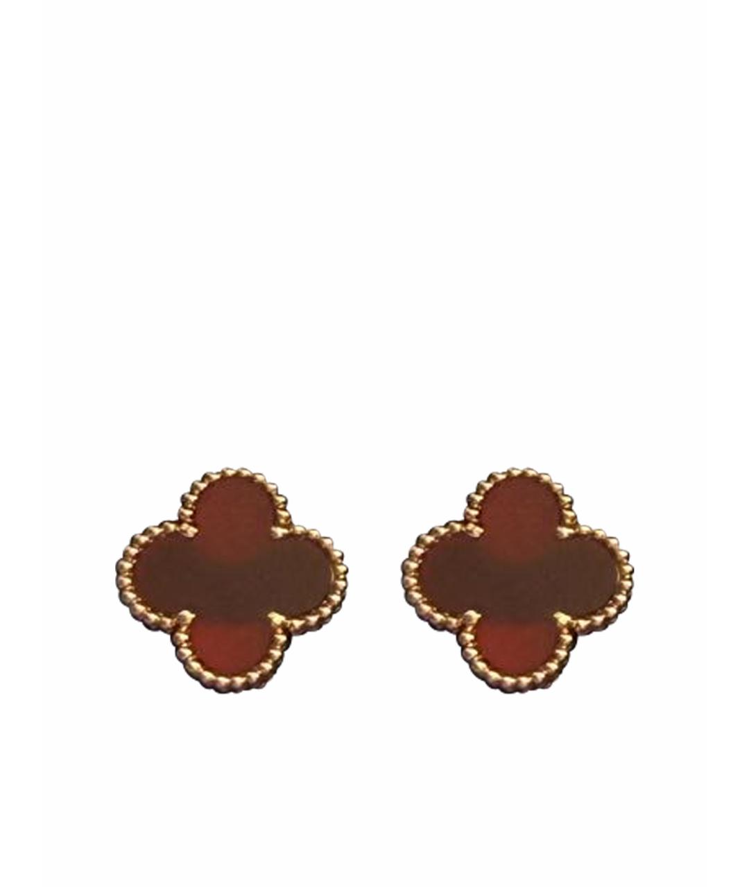 VAN CLEEF & ARPELS Бордовые серьги из розового золота, фото 1