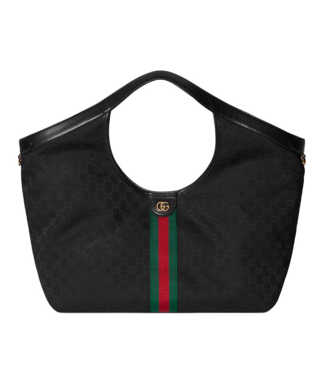GUCCI Черная сумка через плечо из канвы, фото 1