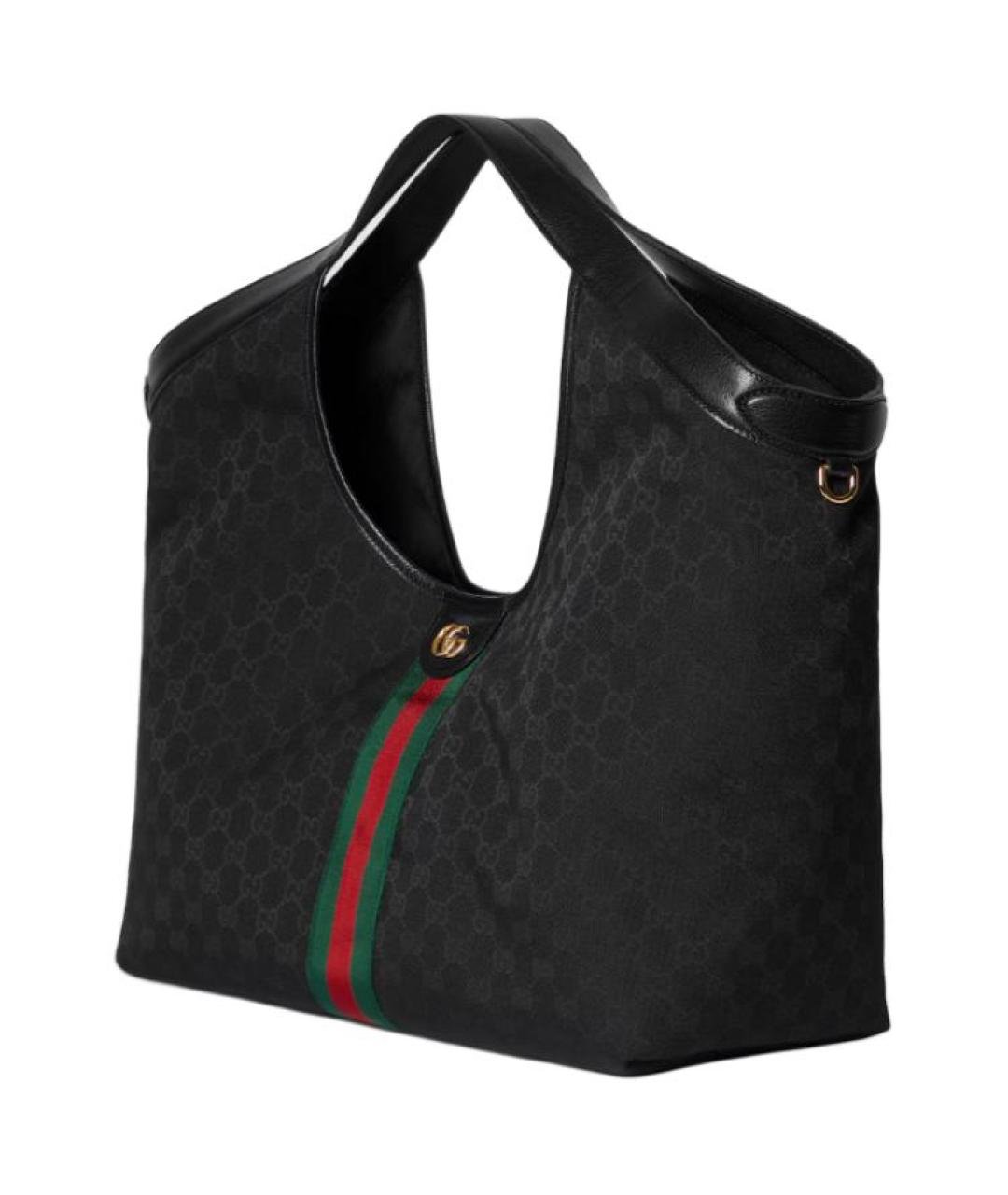 GUCCI Черная сумка через плечо из канвы, фото 2