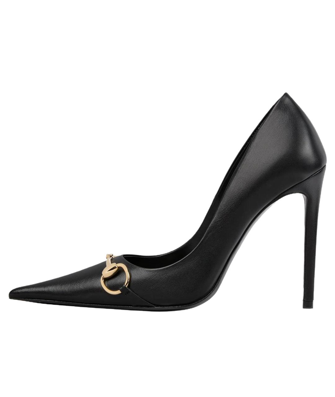 GUCCI Черные кожаные туфли, фото 2