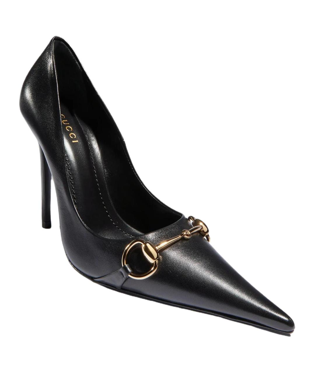 GUCCI Черные кожаные туфли, фото 3