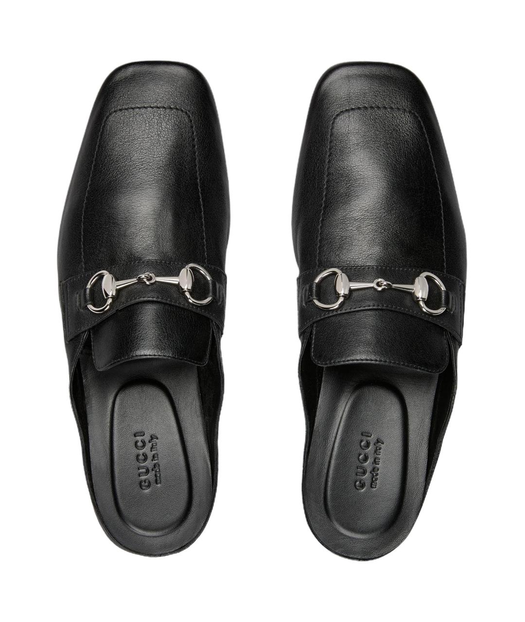 GUCCI Черные кожаные мюли, фото 4