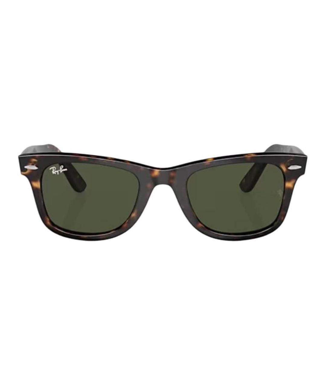 RAY BAN Коричневые пластиковые солнцезащитные очки, фото 2