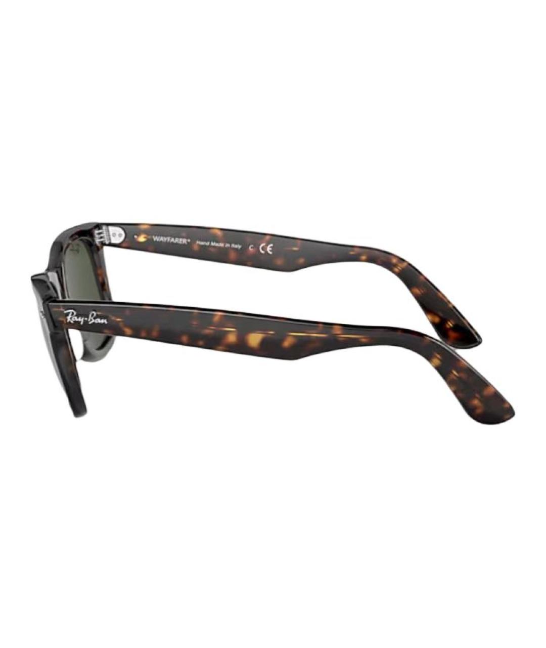 RAY BAN Коричневые пластиковые солнцезащитные очки, фото 3