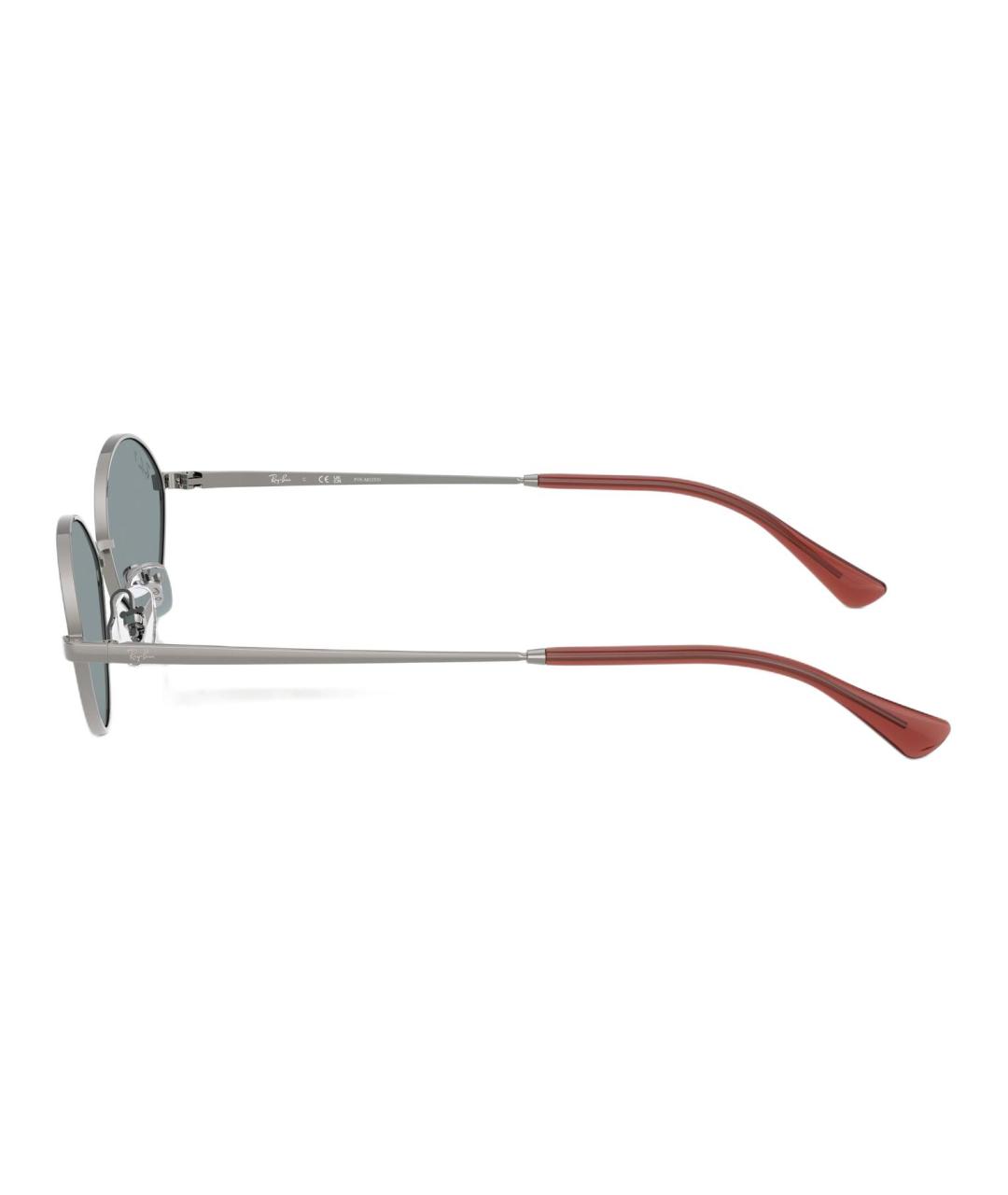 RAY BAN Серебряные металлические солнцезащитные очки, фото 5