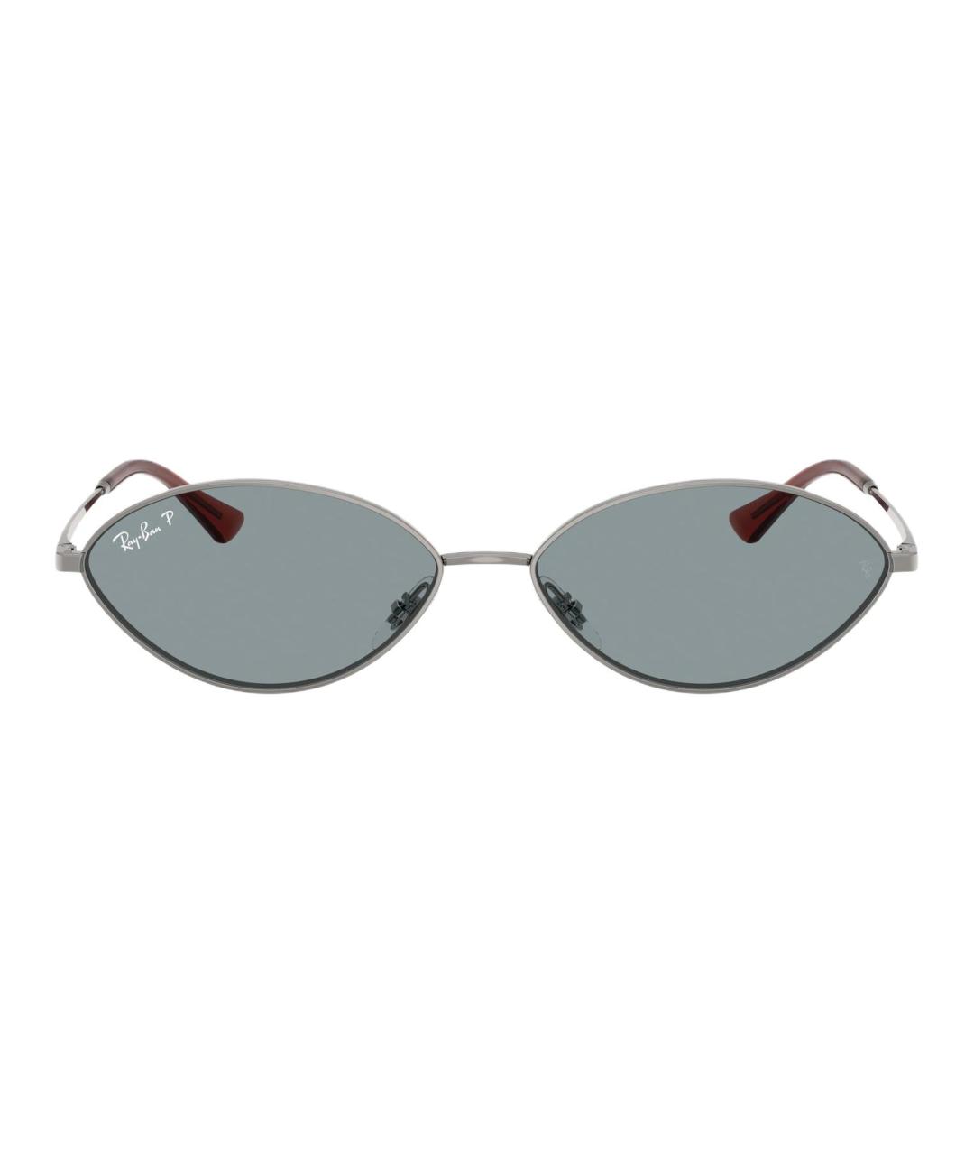 RAY BAN Серебряные металлические солнцезащитные очки, фото 2